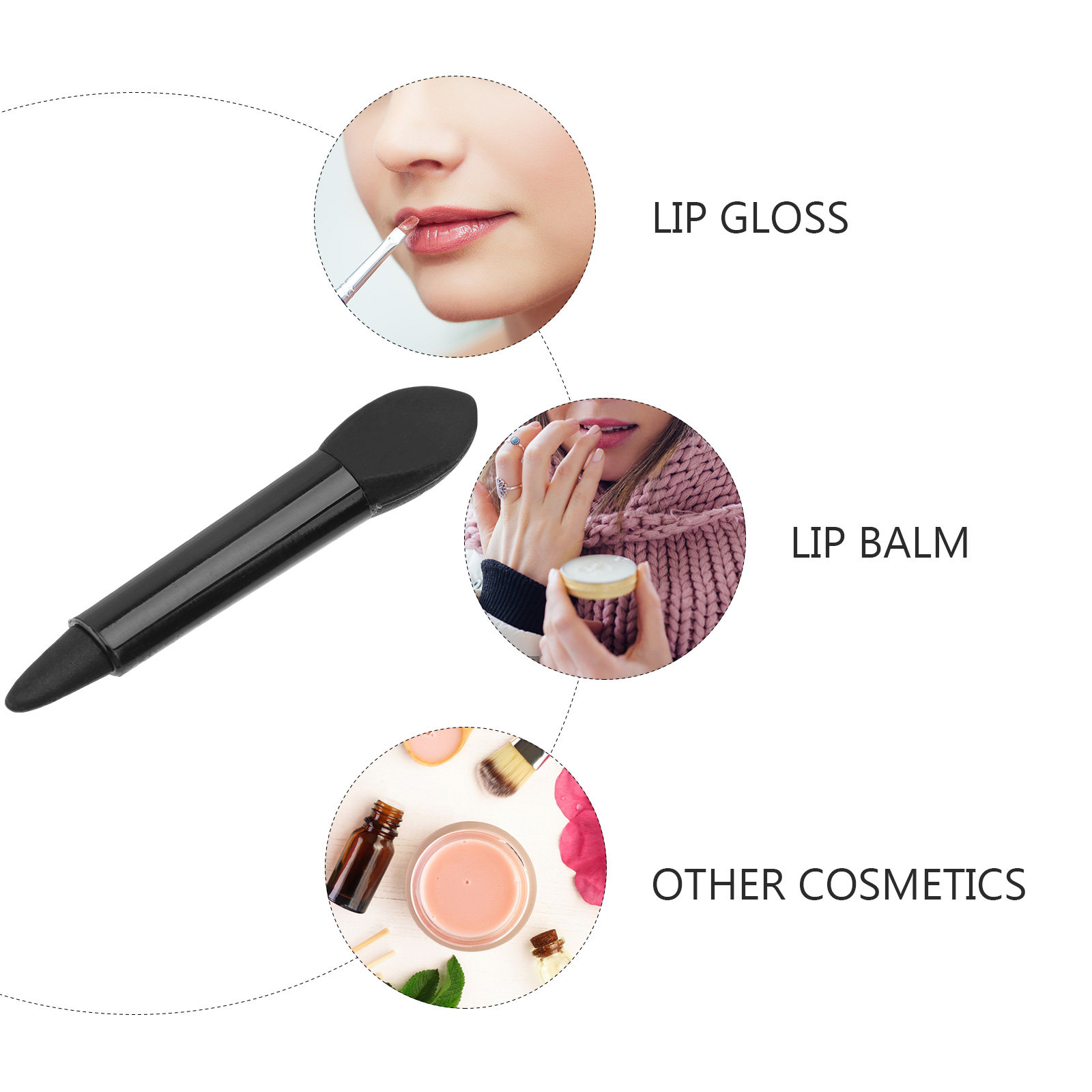 Lip Balm - 1Set Double-Ended Silicone Lip Mask Brush