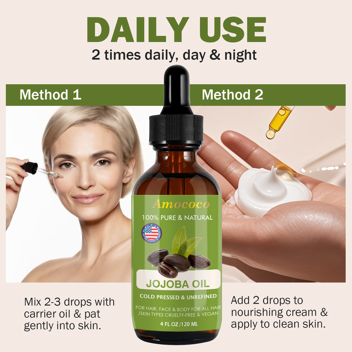 Amococo 2pcs Jojoba Oil and Ro - đánh giá và giá Face Oil Rosehip