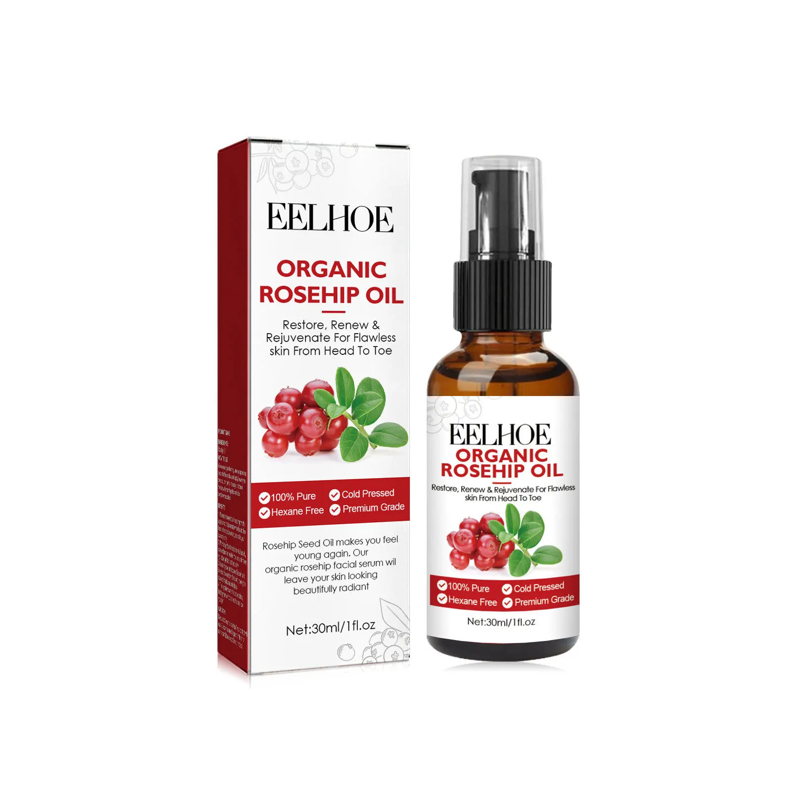 30ml Rosehip Oil Facial Serum  - đánh giá và giá Face Oil Rosehip